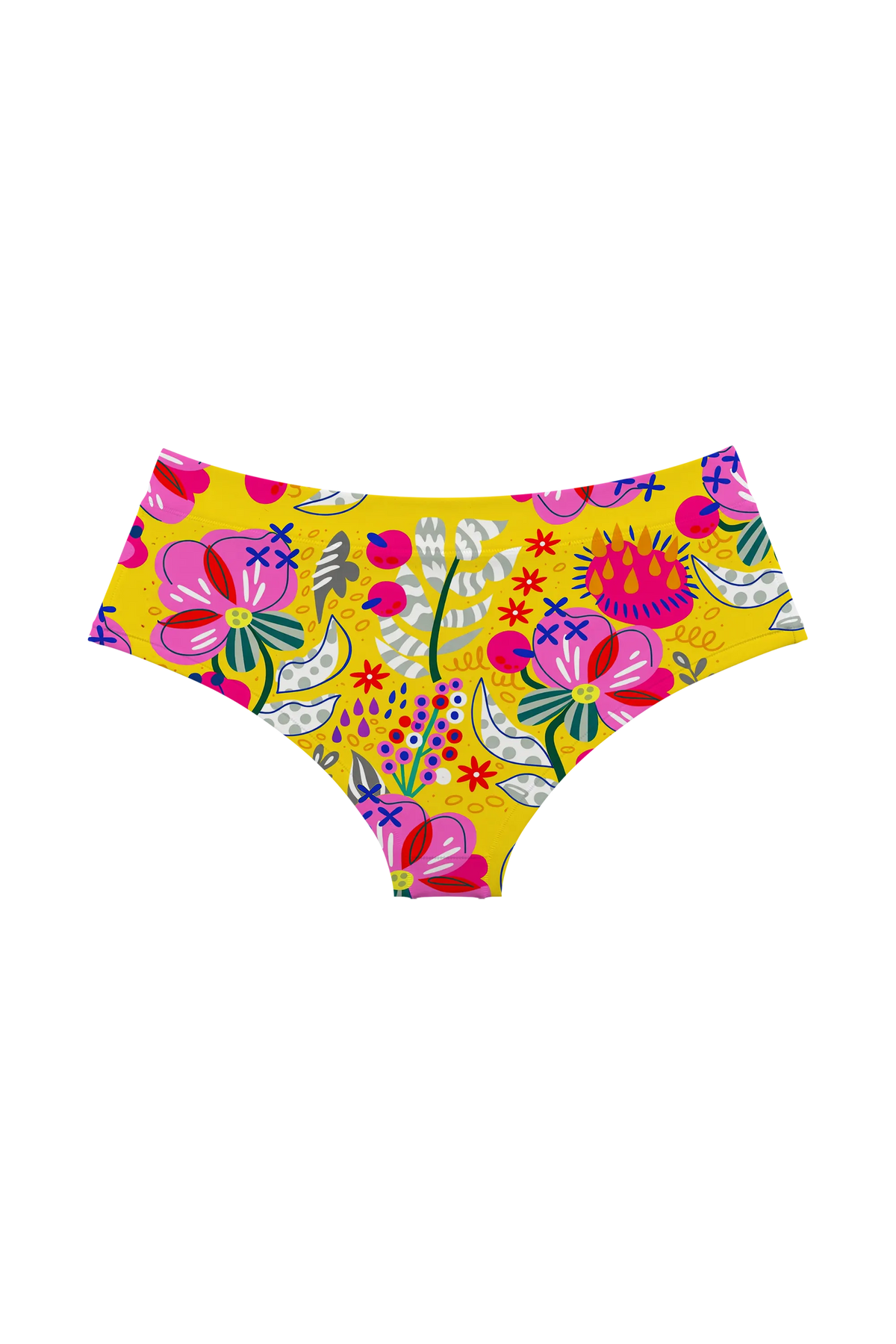 Pink Blossom on Yellow hipster, back view