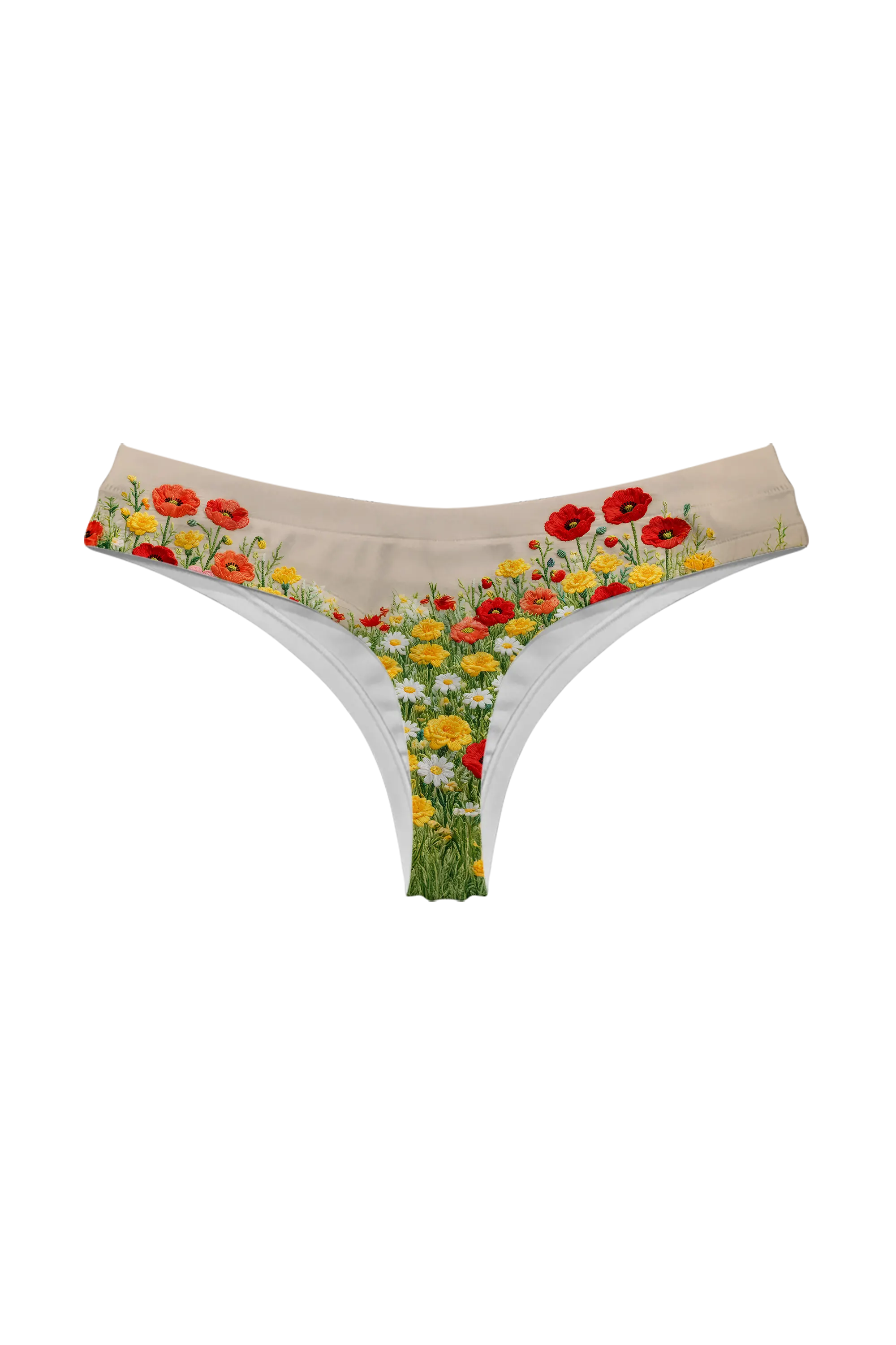 Poppy Meadow Cat thong, back view