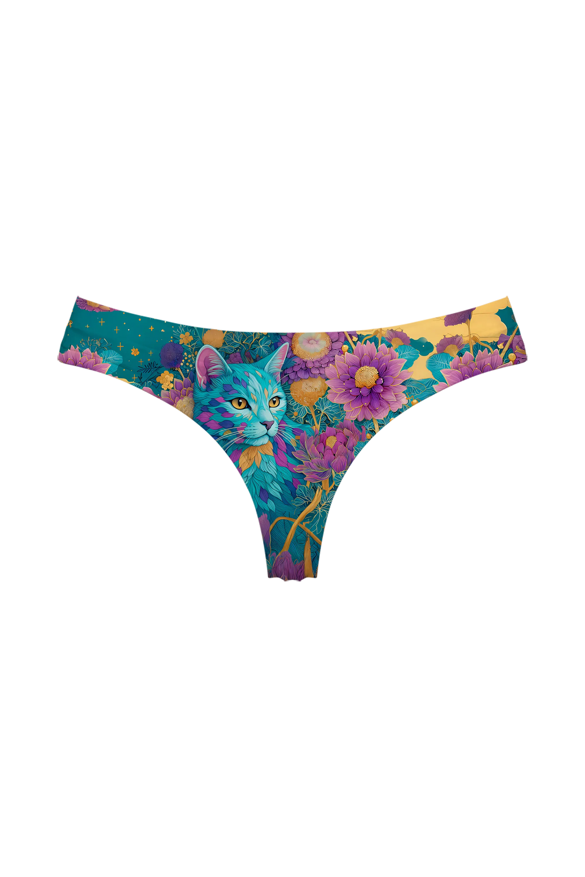 Starlit Dahlia Cat thong, front view