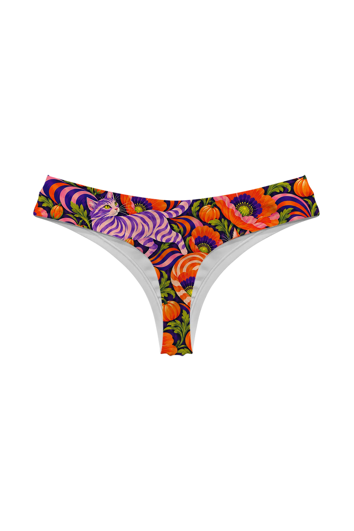 Pumpkin Patch Cats thong, back view