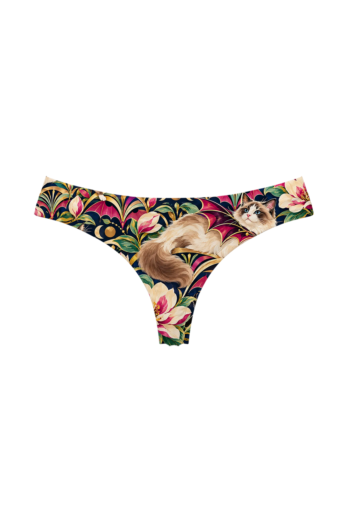 Bat Wing Ragdoll Cats thong, front view