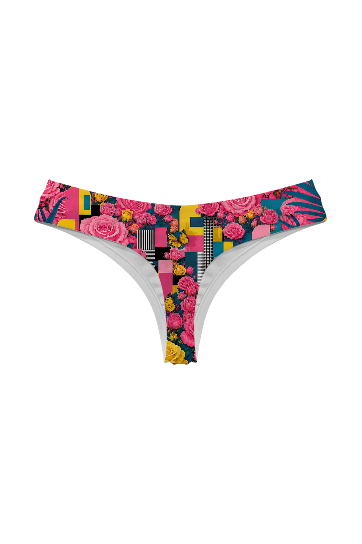 Blooming Cats thong panty, back view
