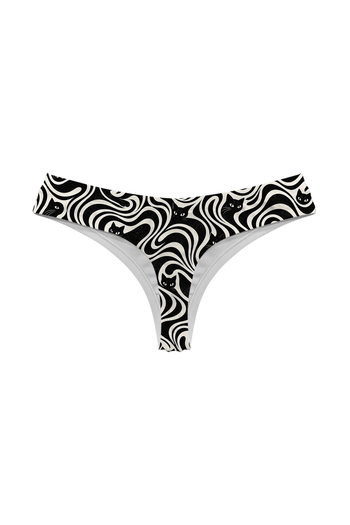 Black Cat Swirl thong, back view