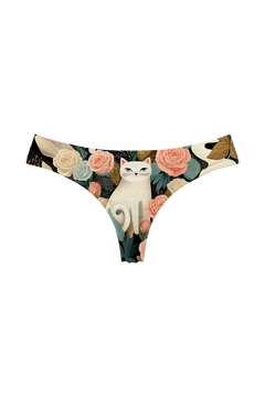 Thong - Ivory Cat and Roses