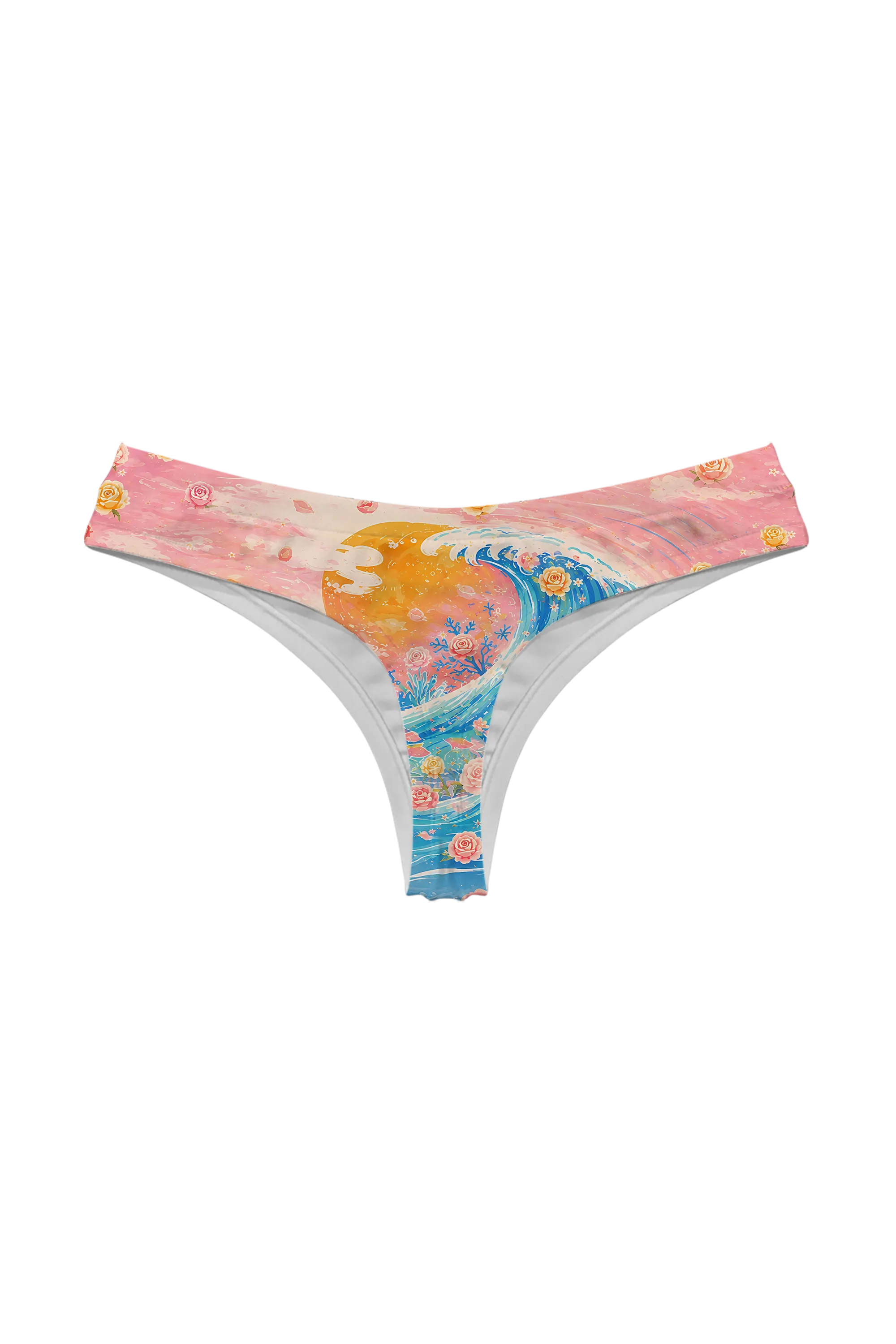 Ocean Wave Cat thong panty, back view