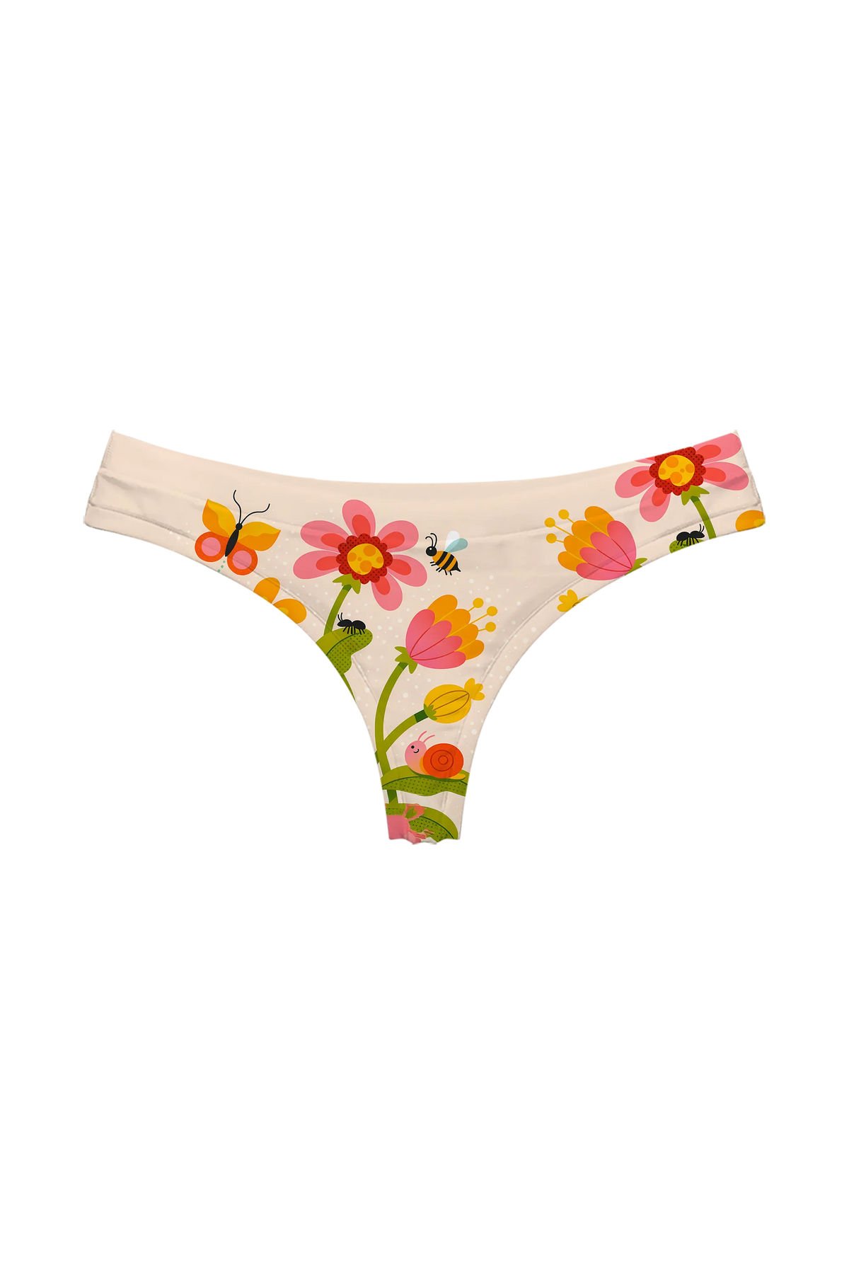 Buzzing Garden Blooms thong, front view