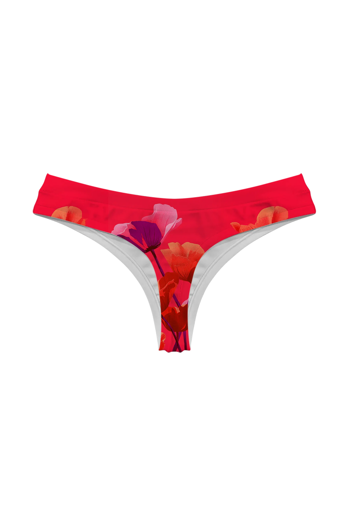 Crimson Poppies thong, back view