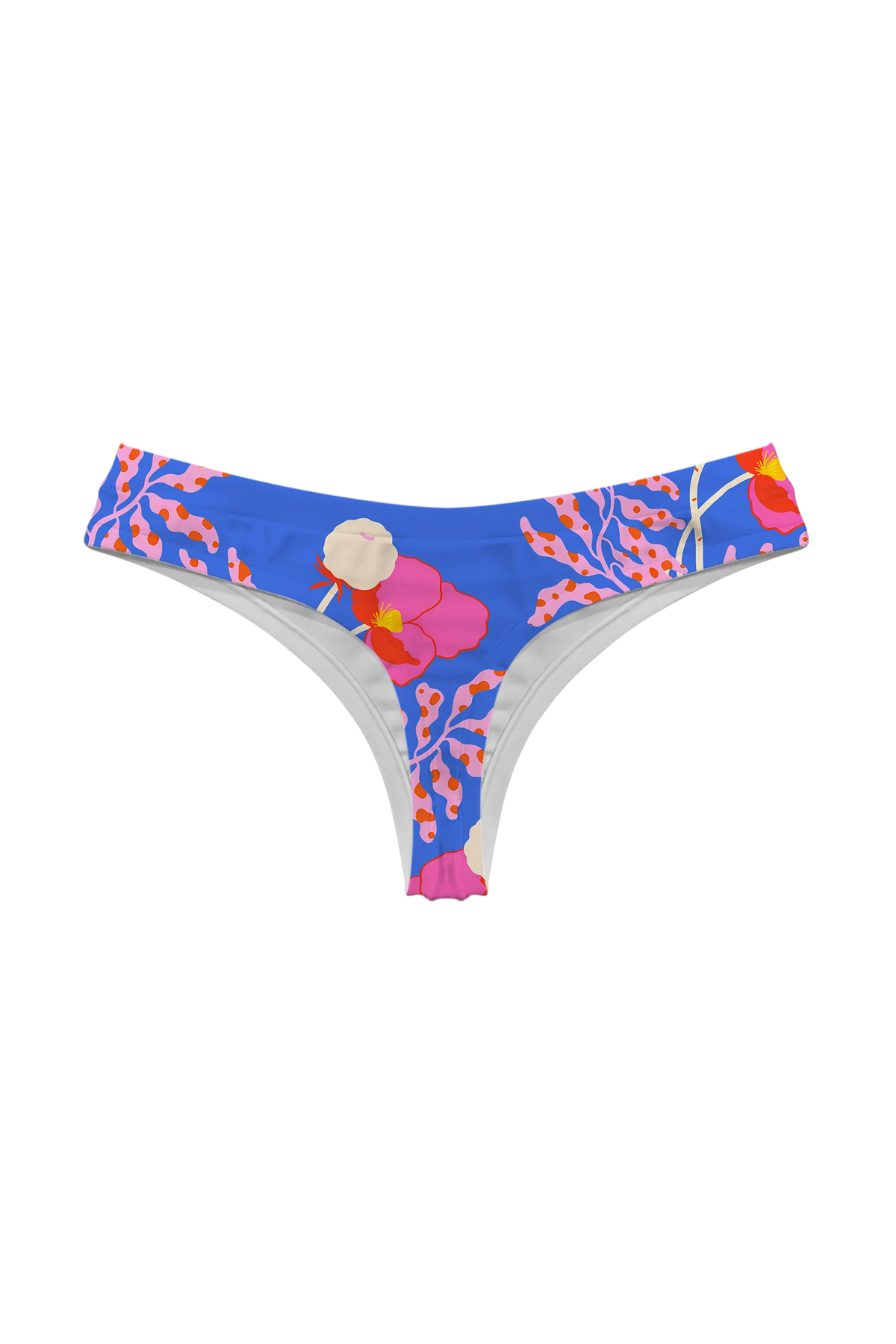 Peony Branch Blue thong, back view