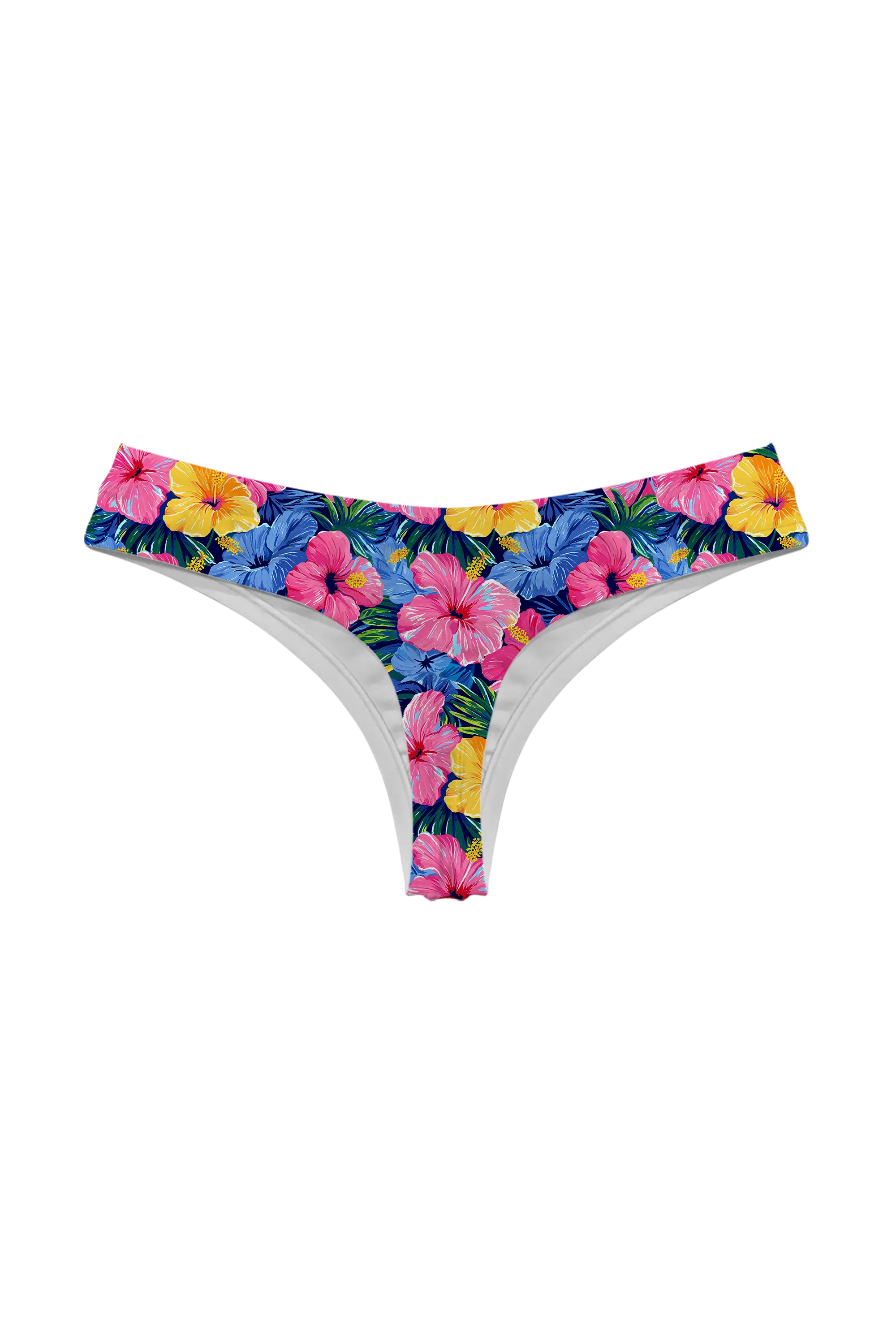 Tropical Hibiscus Tile thong, back view
