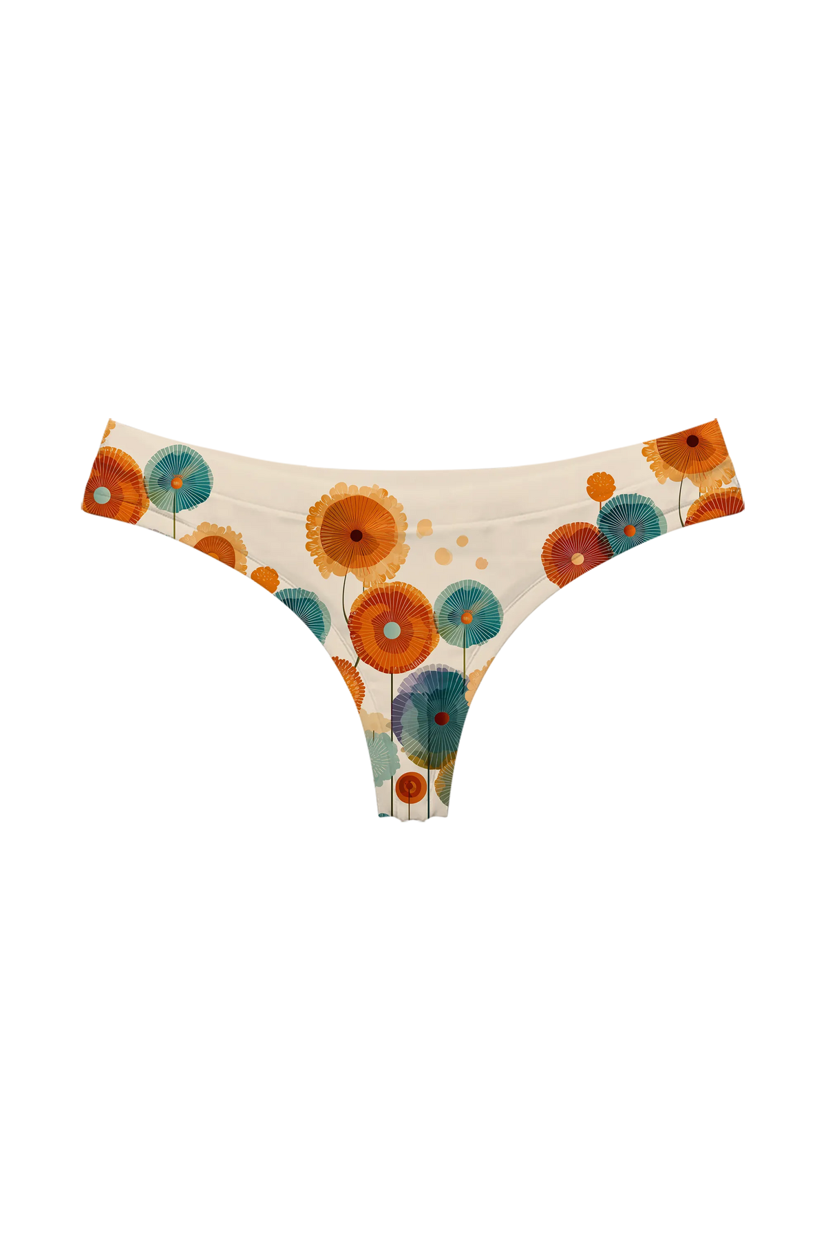 Paper Fan Flowers thong, front view