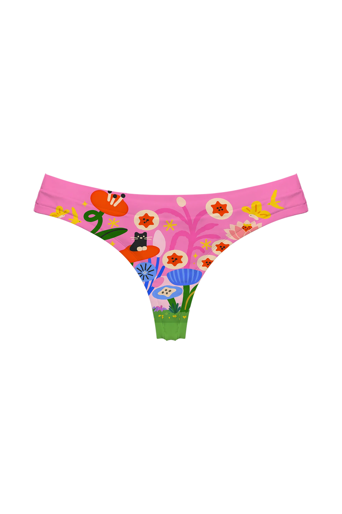 Candy Pink Garden thong, front view