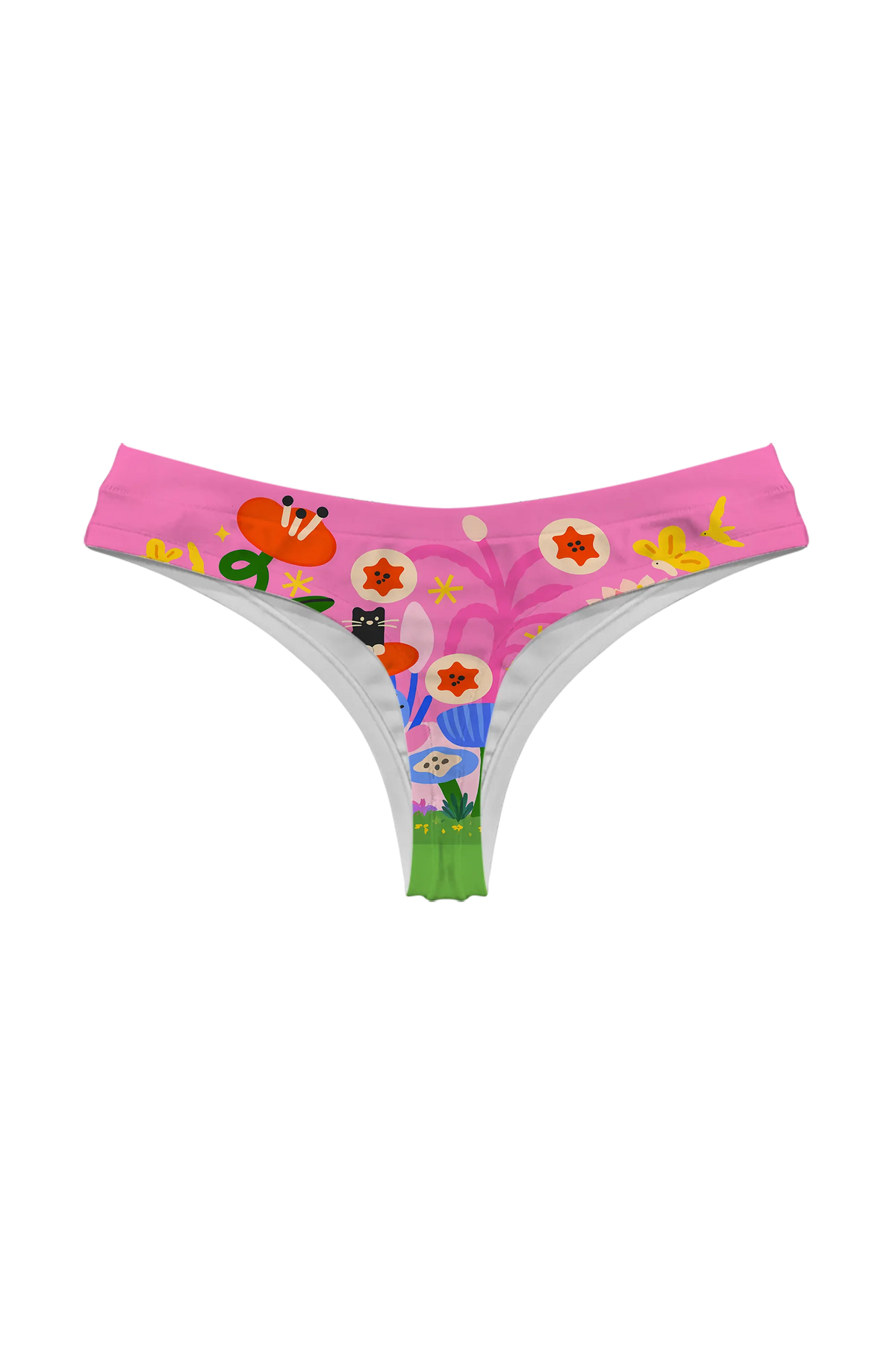 Candy Pink Garden thong, back view