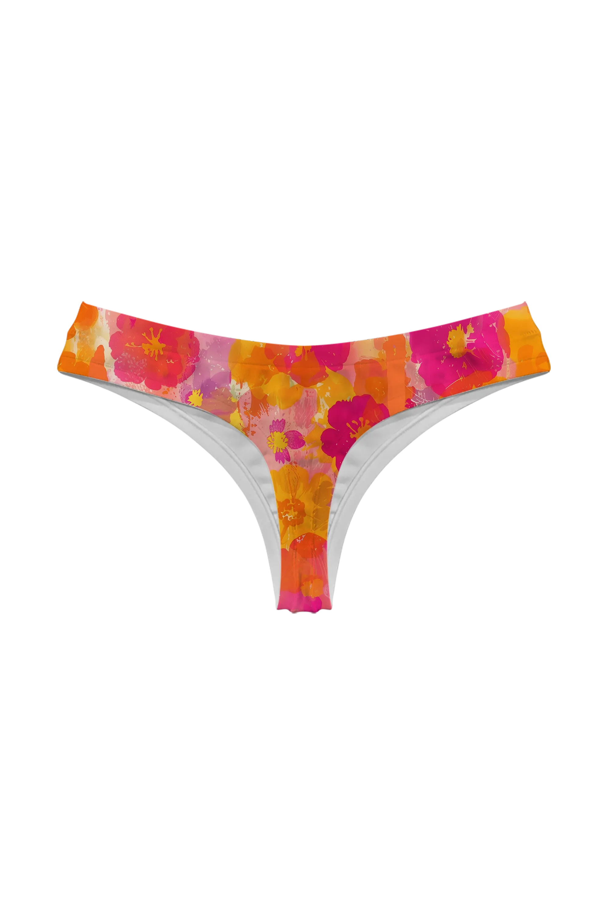 Painted Poppy Splash thong, back view