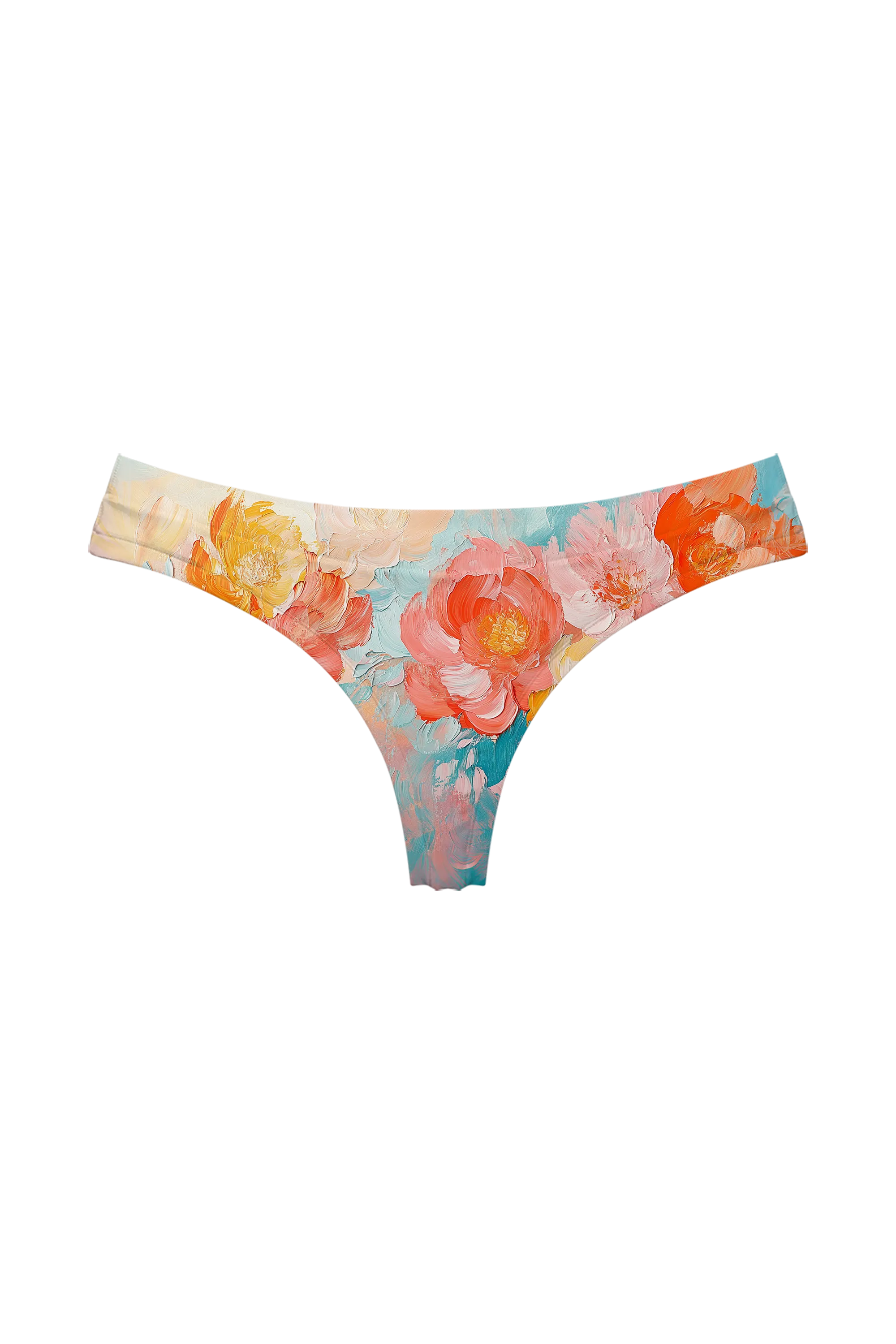 Painted Peony Dream thong, front view