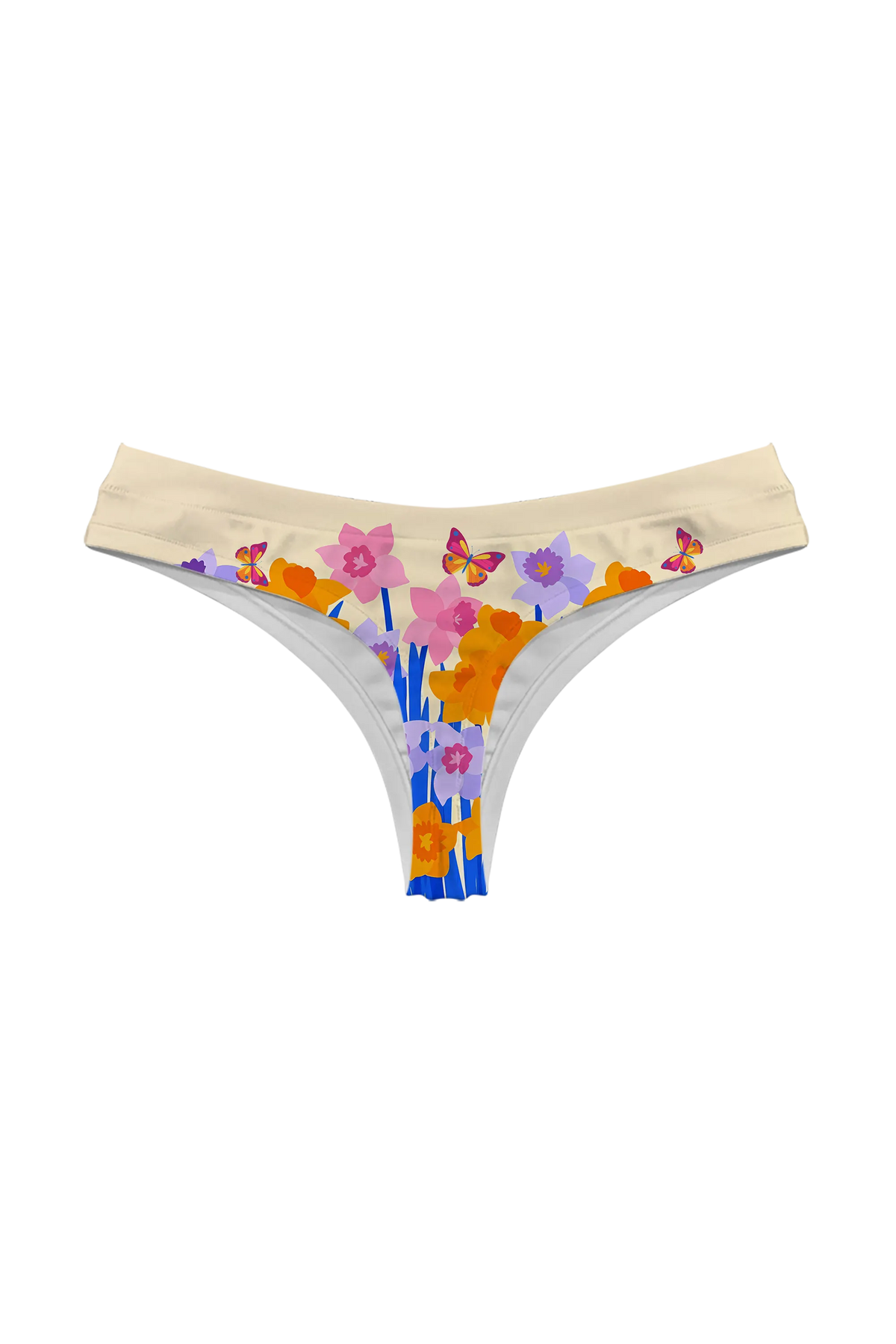 Pastel Daffodil Field thong, back view