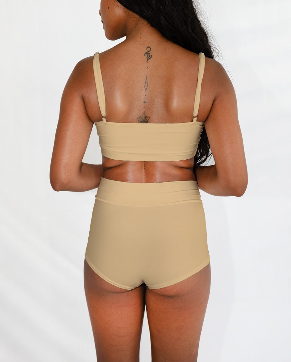 Cream High-Waist Brief Tencel